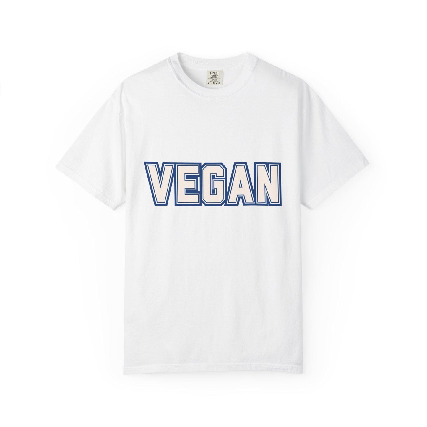 VEGAN Word Collegiate Graphic Tee | Comfort Colors Varsity Statement Shirt - Unisex Vegan Themed Top