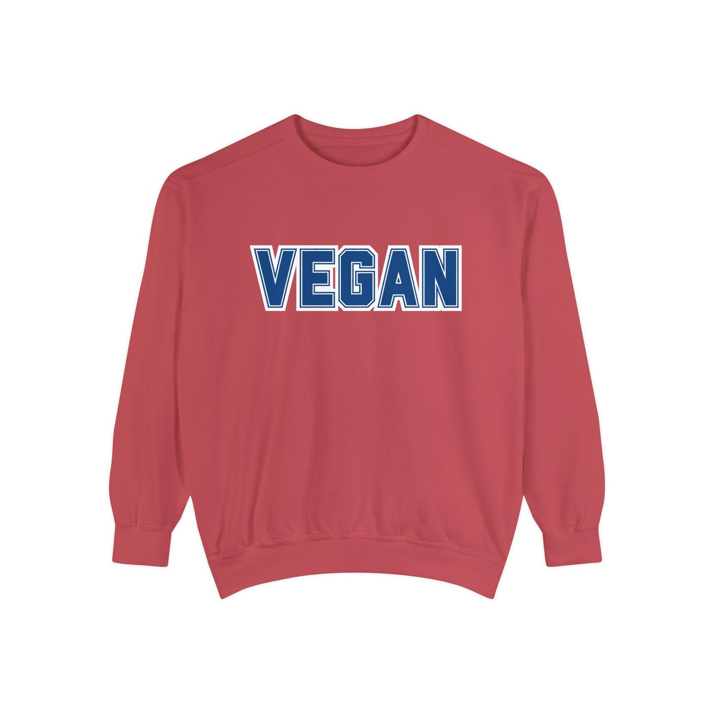 Vegan Text Collegiate Sweatshirt | Bold Varsity Graphic Crewneck | Plant Based Apparel