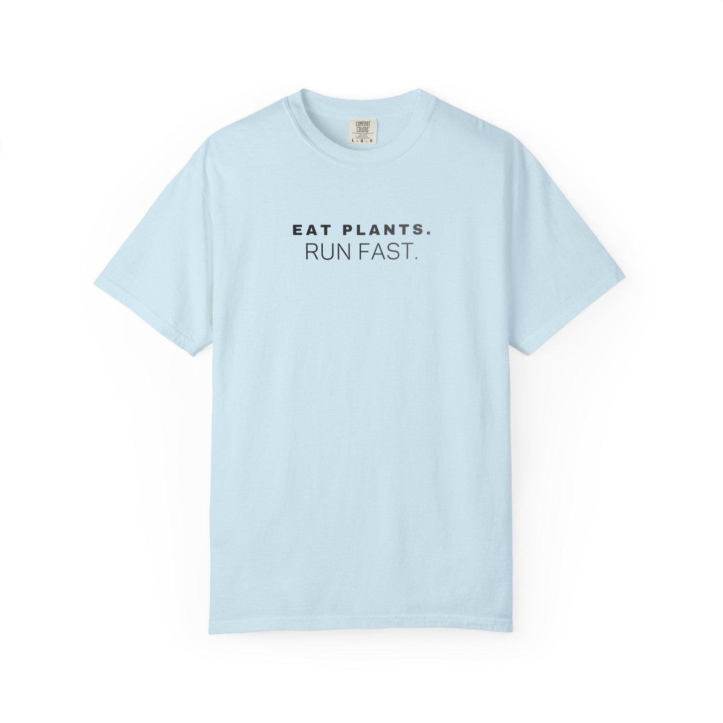 Eat Plants Run Fast Shirt, Minimalist Vegan Text Tee, Plant Based Runner Shirt, Fitness Gift