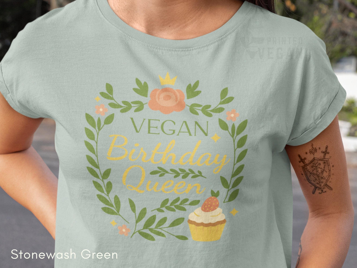 Crop Top Vegan Birthday Shirt Vegan Gift for Her, Vegan Birthday Gift, Vegan Queen Tee, Cute Plant Lover Shirt