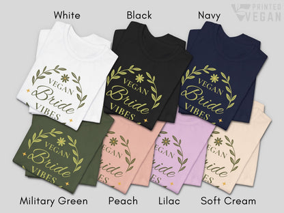 Vegan Bride Shirt Vegan Wedding Gift for Her, Vegan Bride Vibes Tee, Vegan Bachelorette Party Top, Eco Friendly Bridal Shirt