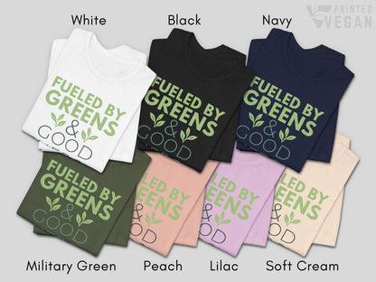 Vegan Shirt Plants Shirt Fueled By Greens and Good Energy Uplifting Shirts for Gardening Moms, Plant Based Lifestyle Botanical Shirt