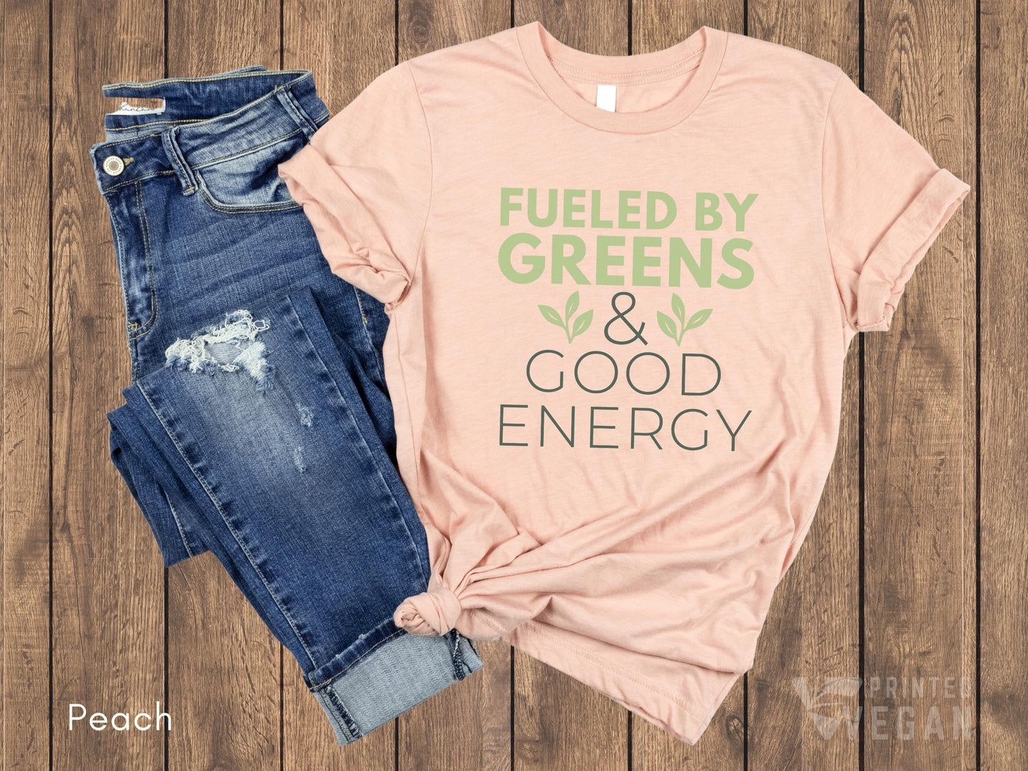 Vegan Shirt Plants Shirt Fueled By Greens and Good Energy Uplifting Shirts for Gardening Moms, Plant Based Lifestyle Botanical Shirt