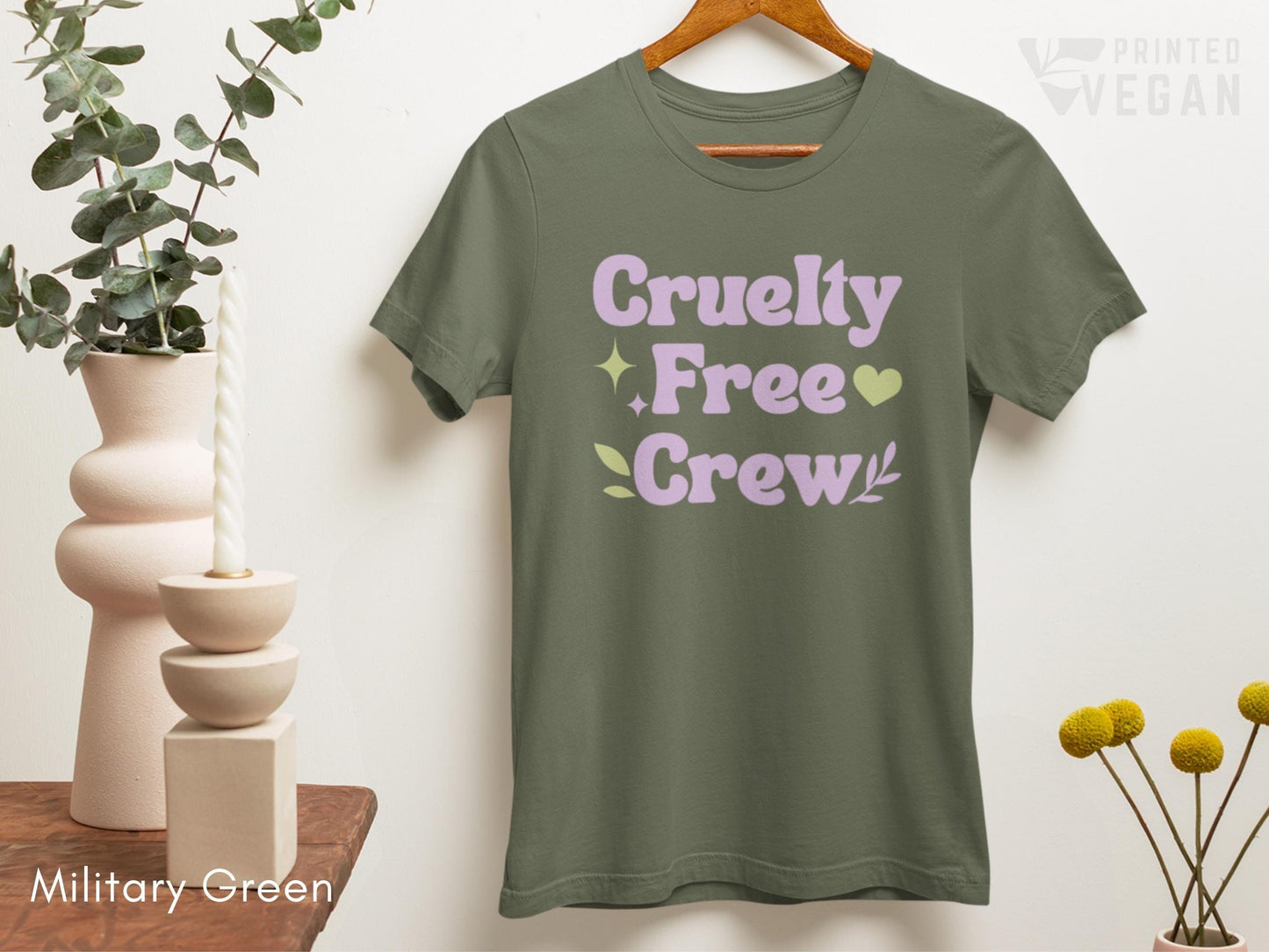 Cruelty Free Crew Shirt Vegan Shirt Group Gift for Vegan Club for Animal Rights, Plant Lover T-Shirt Plant Mom Tee