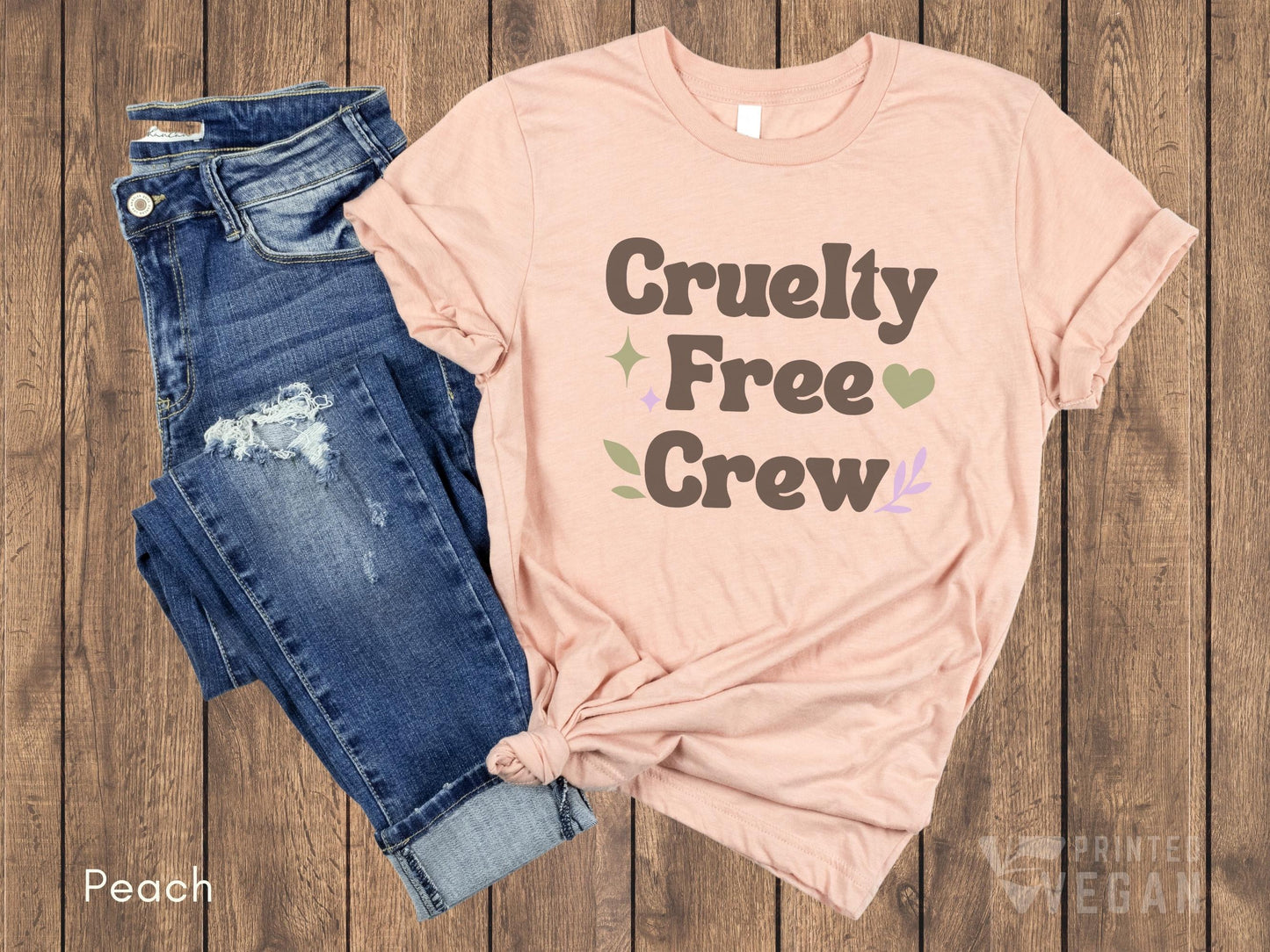 Cruelty Free Crew Shirt Vegan Shirt Group Gift for Vegan Club for Animal Rights, Plant Lover T-Shirt Plant Mom Tee