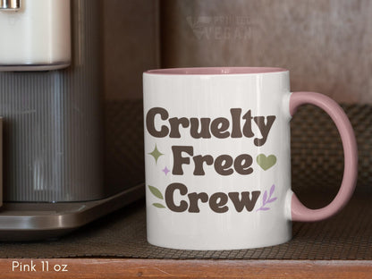 Vegan Mug Cruelty Free Crew Vegan Gift Vegan Group Gift for Vegan Club Animal Rights, Plant Lover Mug Plant Mom Cup