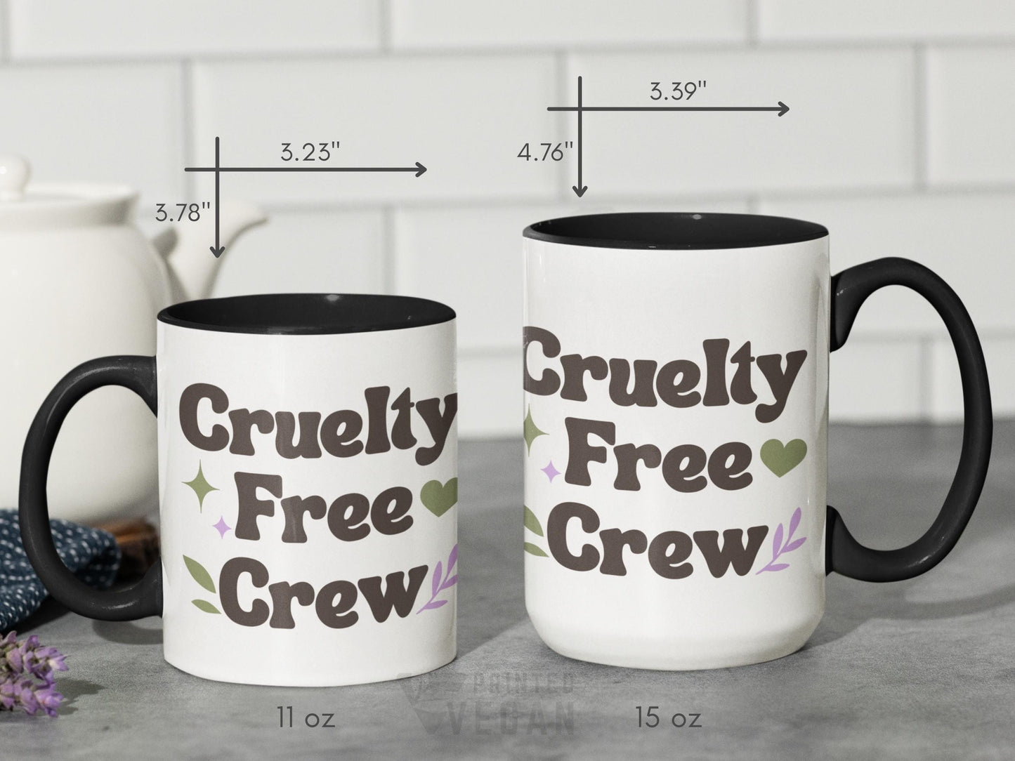 Vegan Mug Cruelty Free Crew Vegan Gift Vegan Group Gift for Vegan Club Animal Rights, Plant Lover Mug Plant Mom Cup