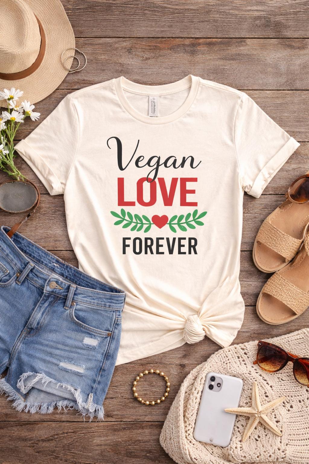 Vegan Love Forever Shirt, Gift for Vegan Girlfriend, Plant Based Valentine
