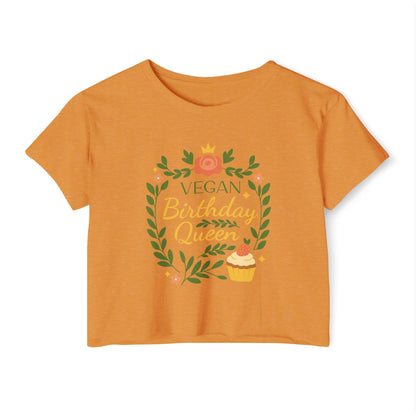 Crop Top Vegan Birthday Shirt Vegan Gift for Her, Vegan Birthday Gift, Vegan Queen Tee, Cute Plant Lover Shirt