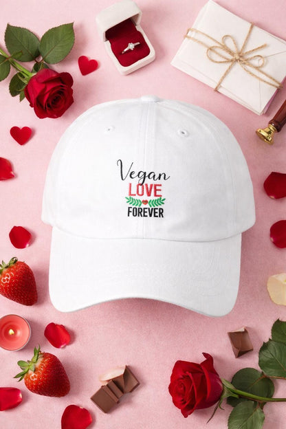 Vegan Love Forever Cap | Embroidered Floral Dad Hat