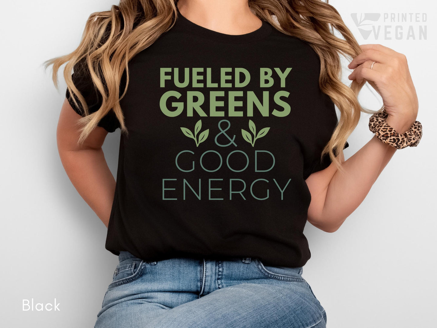 Vegan Shirt Plants Shirt Fueled By Greens and Good Energy Uplifting Shirts for Gardening Moms, Plant Based Lifestyle Botanical Shirt