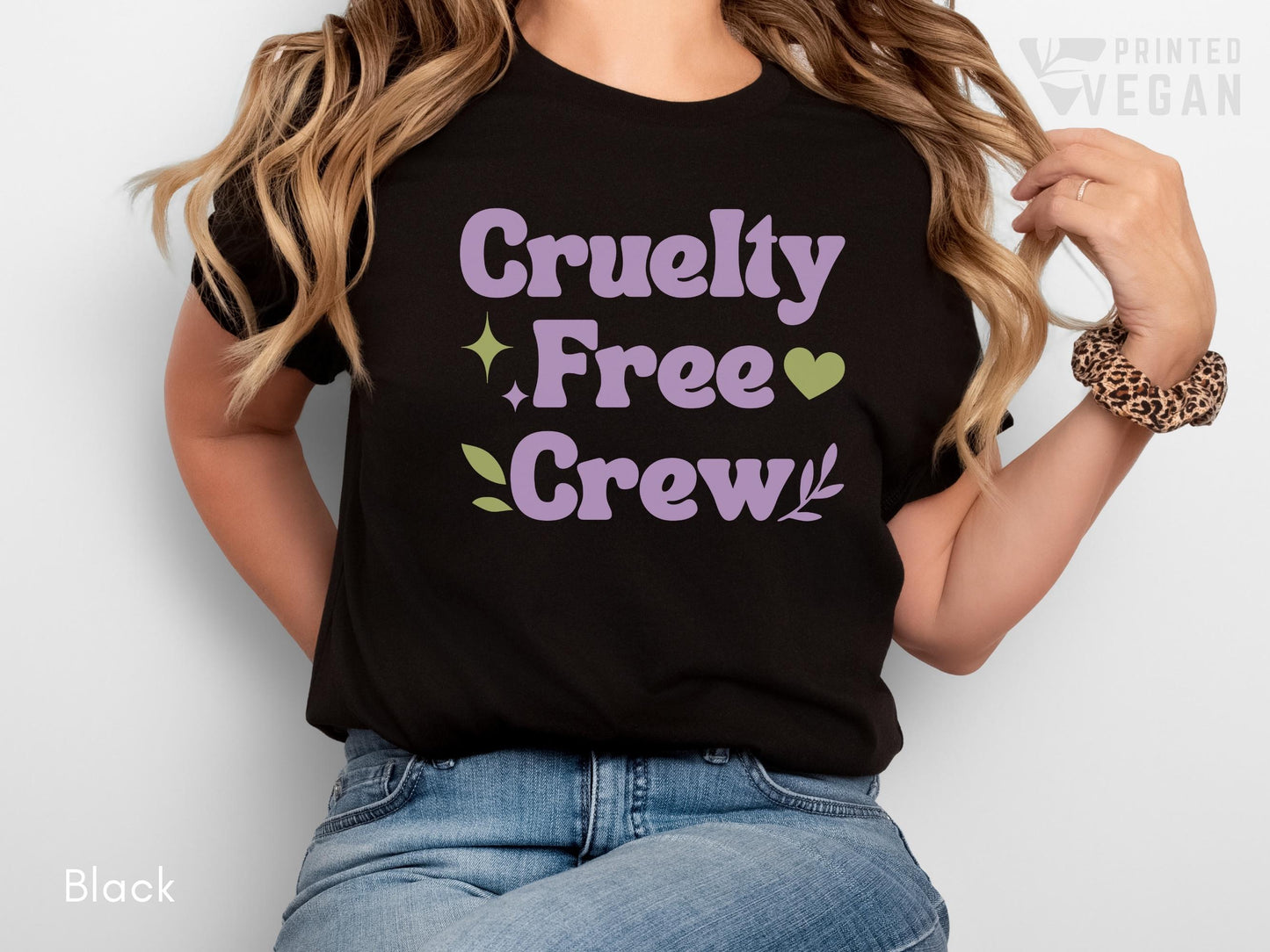 Cruelty Free Crew Shirt Vegan Shirt Group Gift for Vegan Club for Animal Rights, Plant Lover T-Shirt Plant Mom Tee