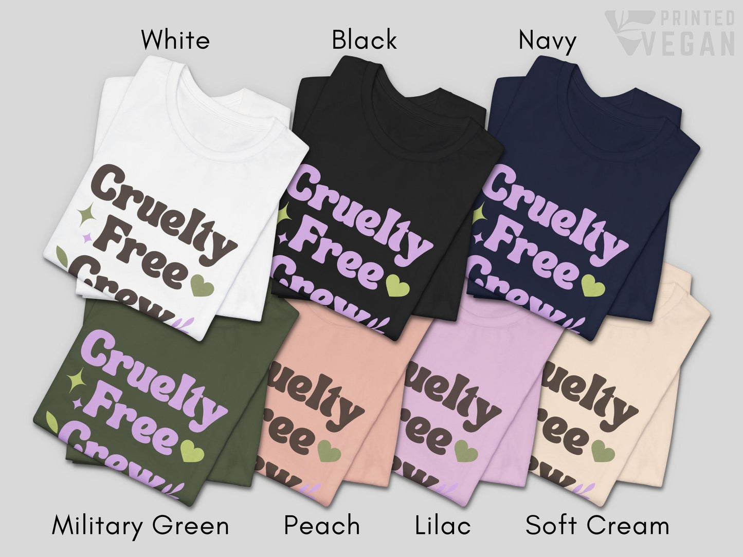 Cruelty Free Crew Shirt Vegan Shirt Group Gift for Vegan Club for Animal Rights, Plant Lover T-Shirt Plant Mom Tee