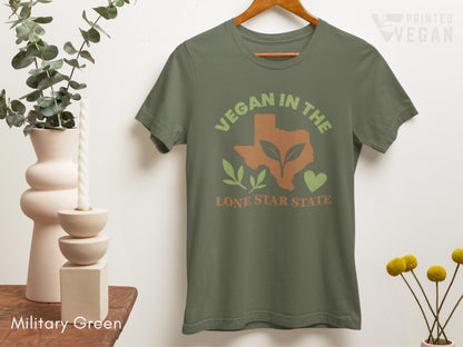 Texas Shirt Lone Star Shirt Vegan In Texas, Plant Lover Gift for Gardener, Texas Gardening Shirt