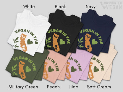 California Shirt Golden State Shirt Vegan In Cali, Plant Lover Gift for Gardener, California Gardening Shirt