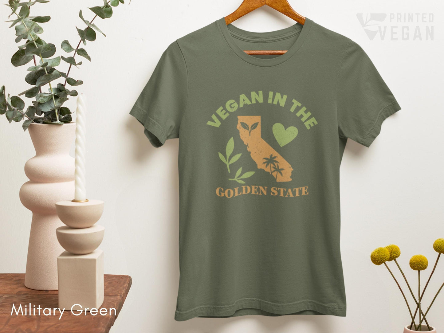 California Shirt Golden State Shirt Vegan In Cali, Plant Lover Gift for Gardener, California Gardening Shirt
