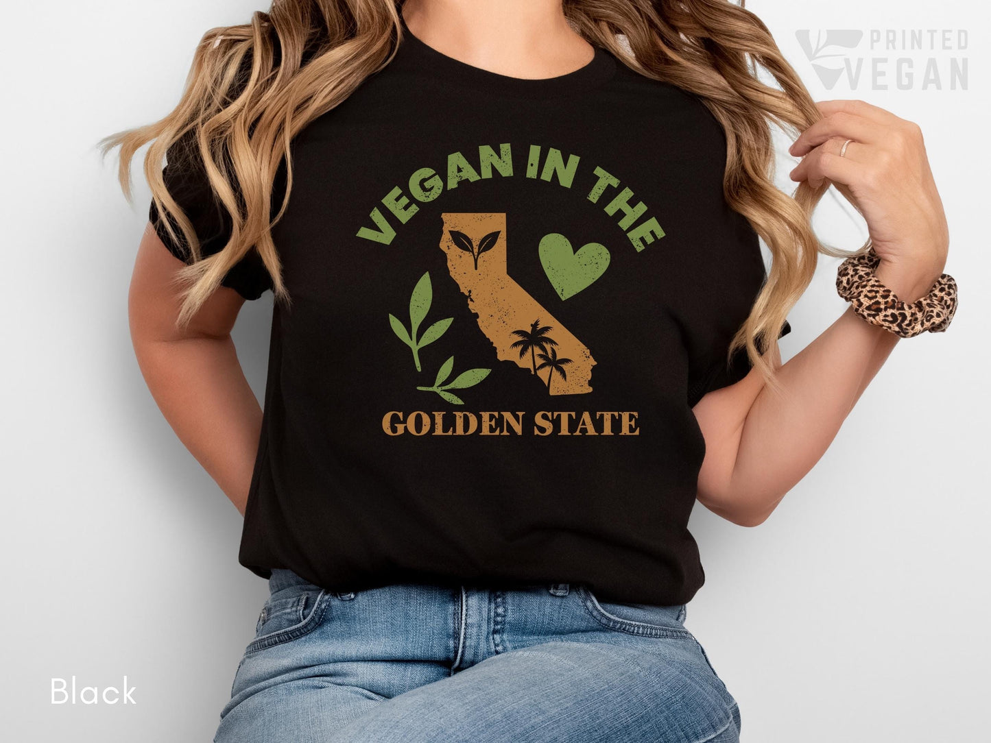 California Shirt Golden State Shirt Vegan In Cali, Plant Lover Gift for Gardener, California Gardening Shirt