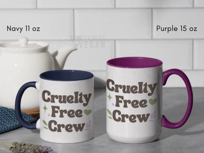 Vegan Mug Cruelty Free Crew Vegan Gift Vegan Group Gift for Vegan Club Animal Rights, Plant Lover Mug Plant Mom Cup