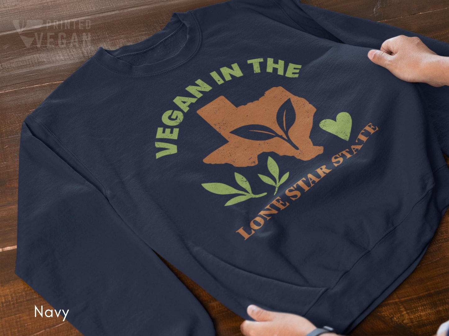 Texas Sweatshirt Lone Star Shirt Vegan In Texas, Plant Lover Gift for Gardener, Texas Gardening Shirt