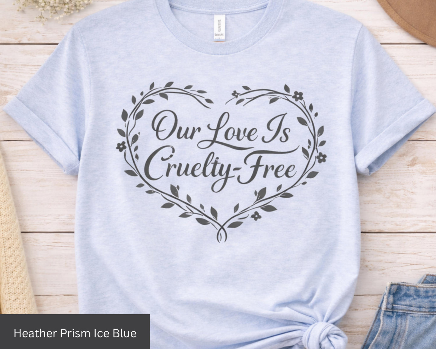 Our Love Is Cruelty Free Vegan Couple Shirt Plant Based Love Tee