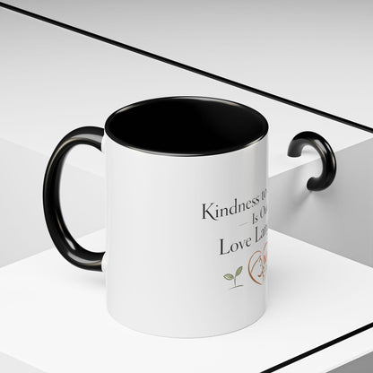 Kindness to Animals Is Our Love Language Mug Vegan Gift Compassion Quote Coffee Cup