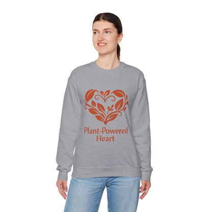 Plant Powered Heart Crewneck Sweatshirt Vegan Love Kindness Inspired Unisex Pullover