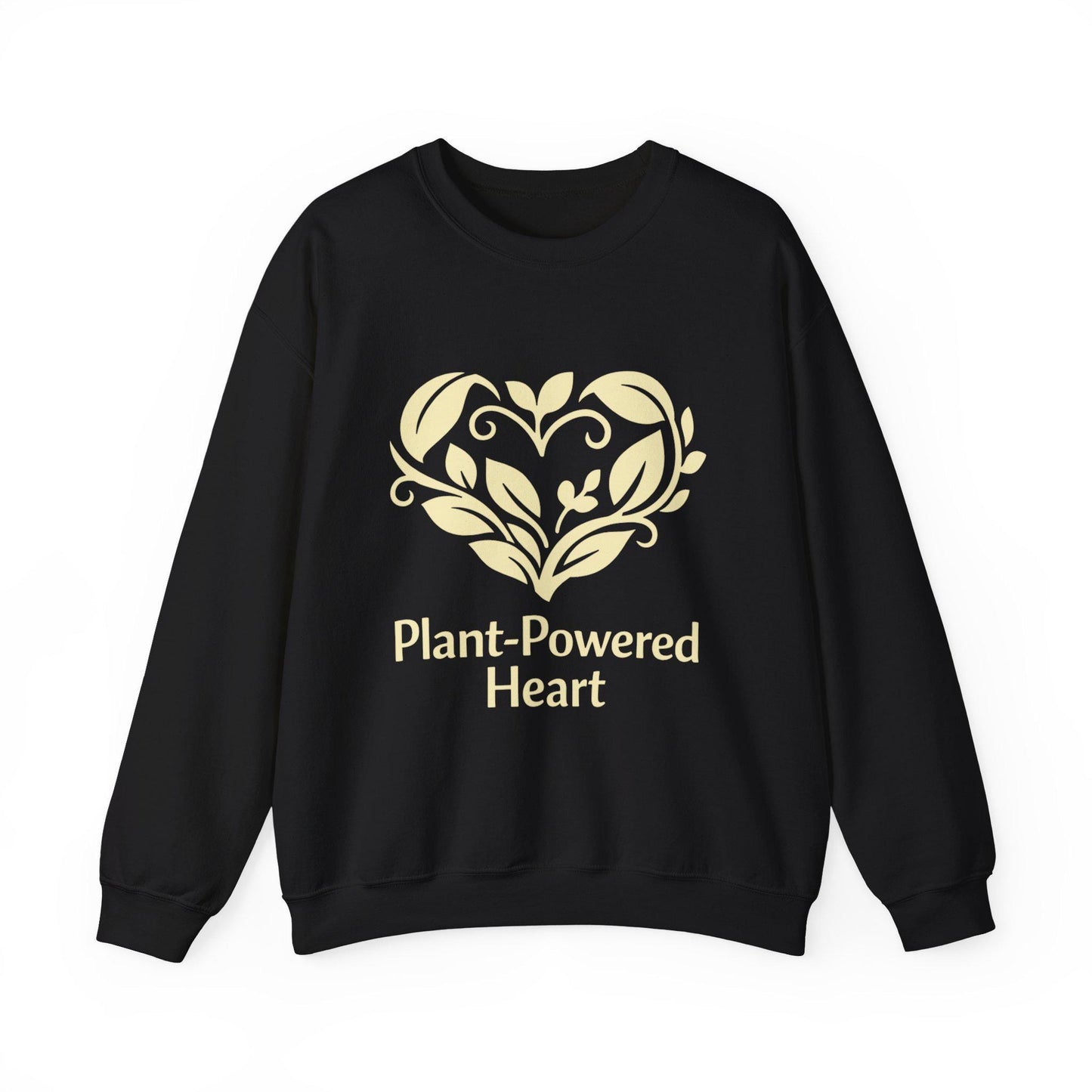 Plant Powered Heart Crewneck Sweatshirt Vegan Love Kindness Inspired Unisex Pullover