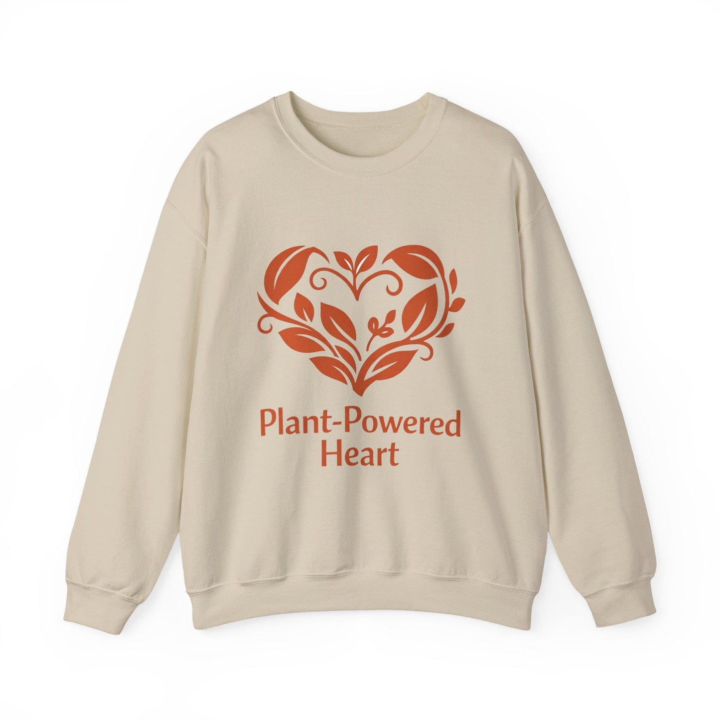 Plant Powered Heart Crewneck Sweatshirt Vegan Love Kindness Inspired Unisex Pullover