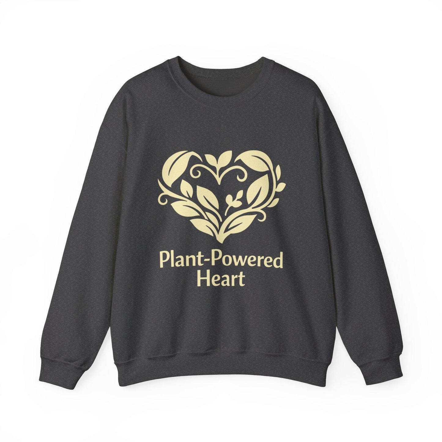 Plant Powered Heart Crewneck Sweatshirt Vegan Love Kindness Inspired Unisex Pullover