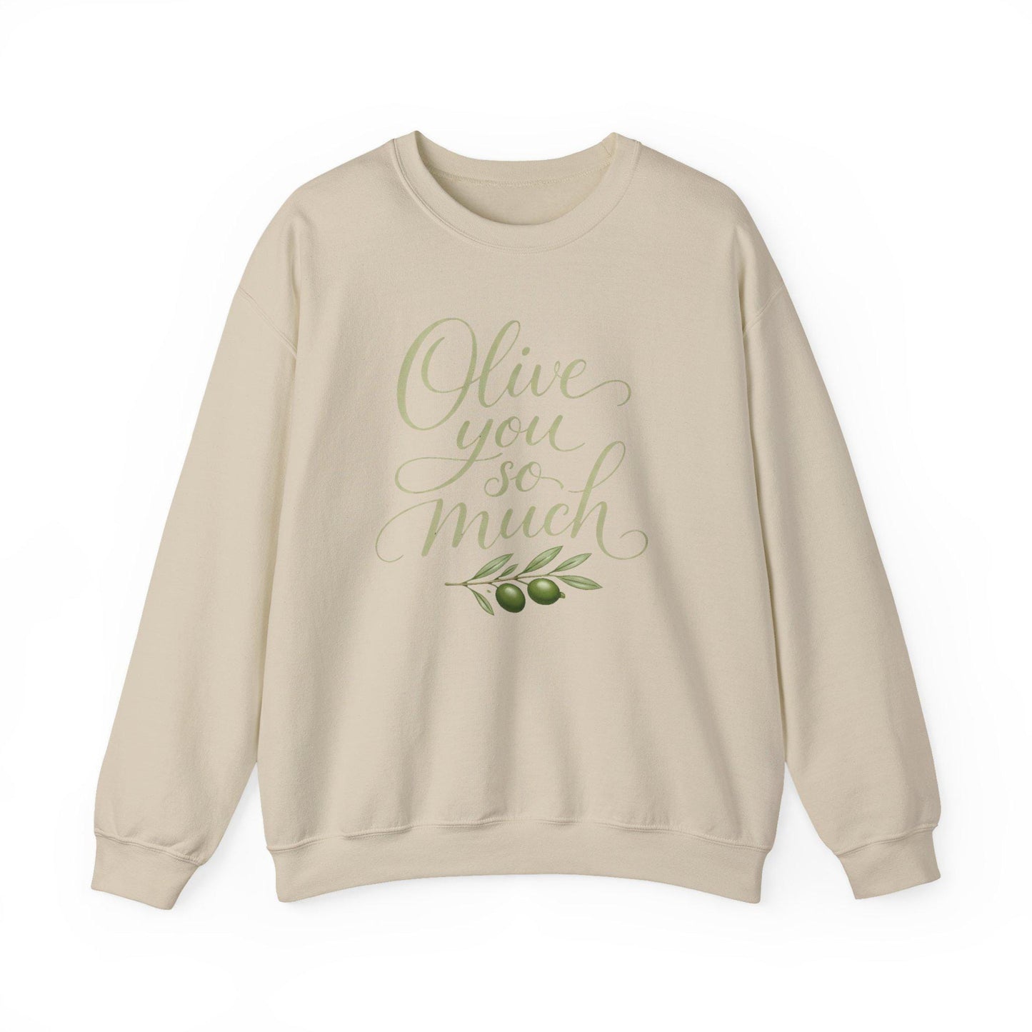 Olive You So Much Crewneck Sweatshirt Vegan Love Plant Based Valentine Gift Unisex