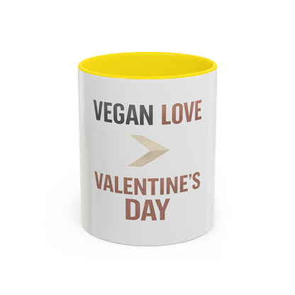 Vegan Love Over Valentine Day Mug Plant Based Coffee Cup Valentine Gift