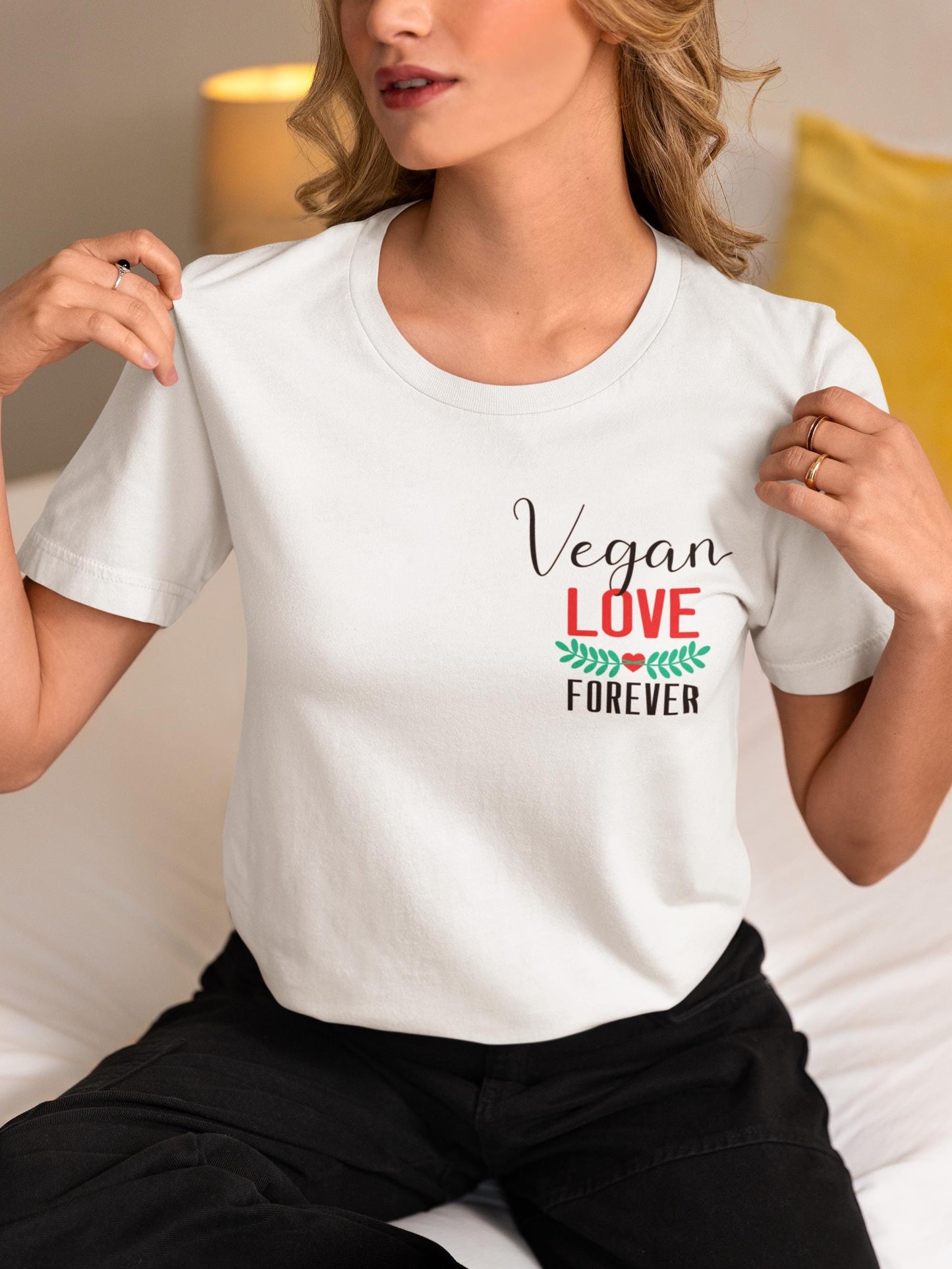 Vegan Love Forever T-shirt, Gift for Vegan Girlfriend, Plant Based shirt, Valentine's Day Tee