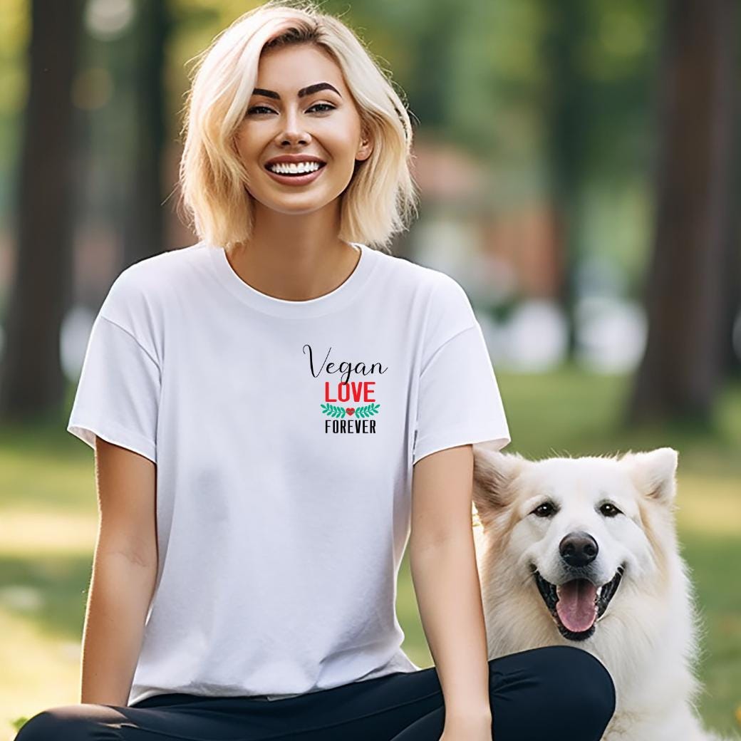 Vegan Love Forever T-shirt, Gift for Vegan Girlfriend, Plant Based shirt, Valentine's Day Tee