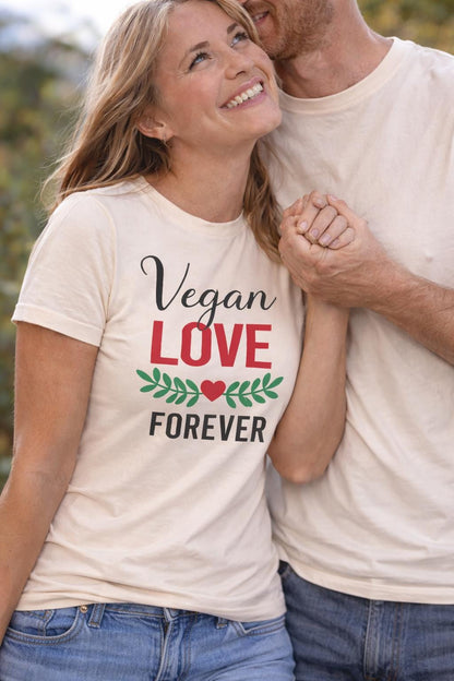 Vegan Love Forever Shirt, Gift for Vegan Girlfriend, Plant Based Valentine