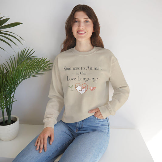 Kindness to Animals Love Language Sweatshirt Valentine Gift