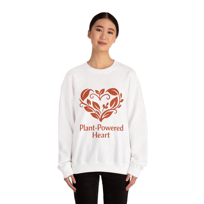 Plant Powered Heart Crewneck Sweatshirt Vegan Love Kindness Inspired Unisex Pullover
