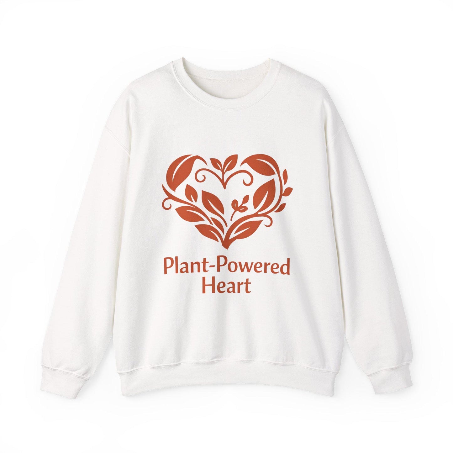 Plant Powered Heart Crewneck Sweatshirt Vegan Love Kindness Inspired Unisex Pullover