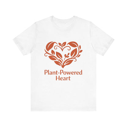 Plant Powered Heart Shirt Vegan Love Graphic Tee Kindness Inspired Unisex Shirt