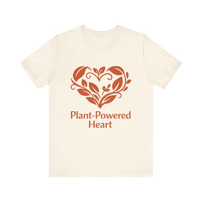 Plant Powered Heart Shirt Vegan Love Graphic Tee Kindness Inspired Unisex Shirt
