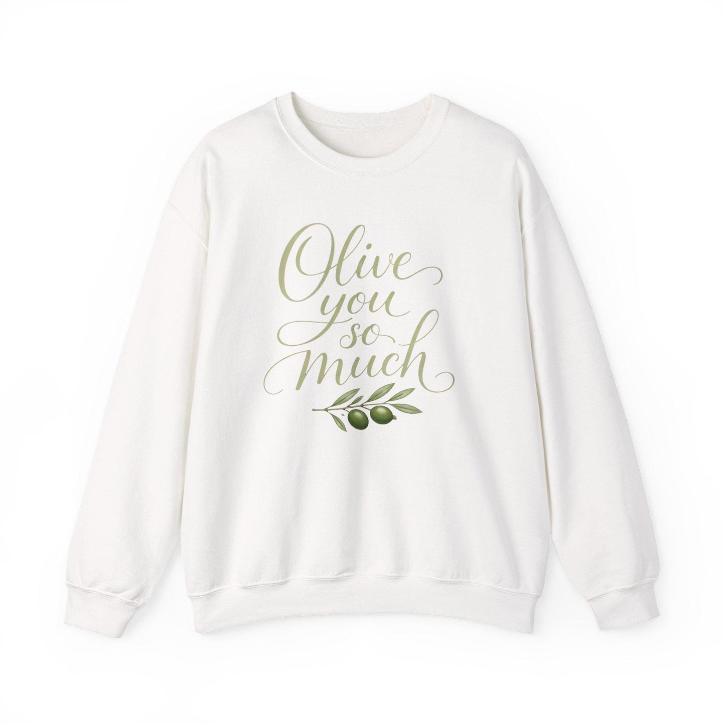 Olive You So Much Crewneck Sweatshirt Vegan Love Plant Based Valentine Gift Unisex