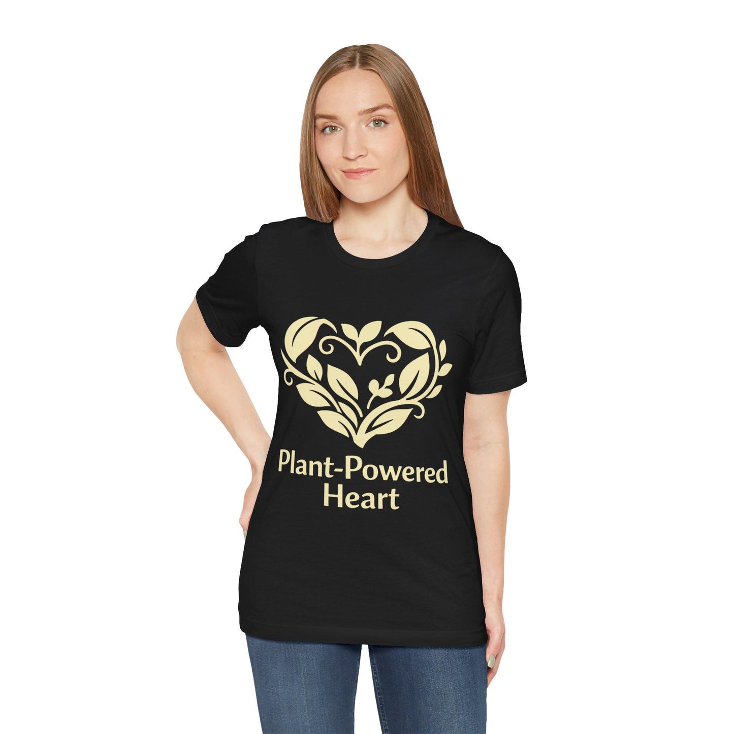 Plant Powered Heart Shirt Vegan Love Graphic Tee Kindness Inspired Unisex Shirt