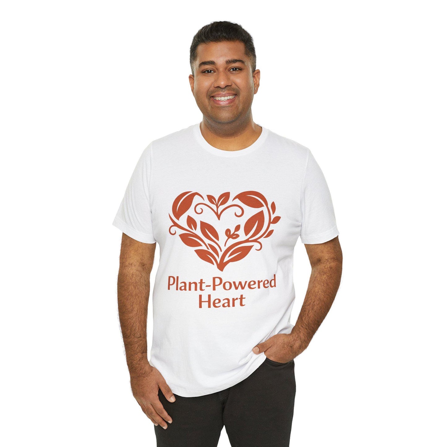 Plant Powered Heart Shirt Vegan Love Graphic Tee Kindness Inspired Unisex Shirt