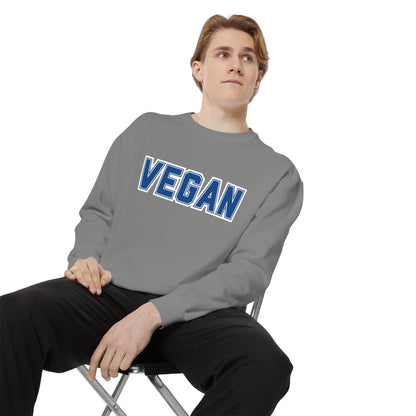 Vegan Text Collegiate Sweatshirt | Bold Varsity Graphic Crewneck | Plant Based Apparel