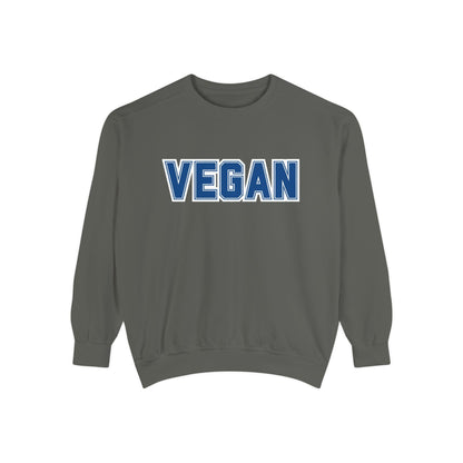 Vegan Text Collegiate Sweatshirt | Bold Varsity Graphic Crewneck | Plant Based Apparel