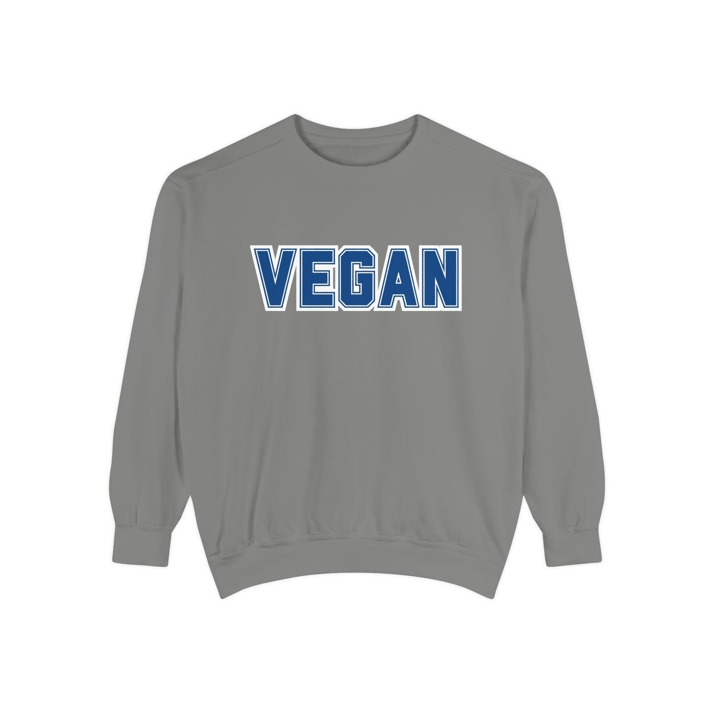 Vegan Text Collegiate Sweatshirt | Bold Varsity Graphic Crewneck | Plant Based Apparel