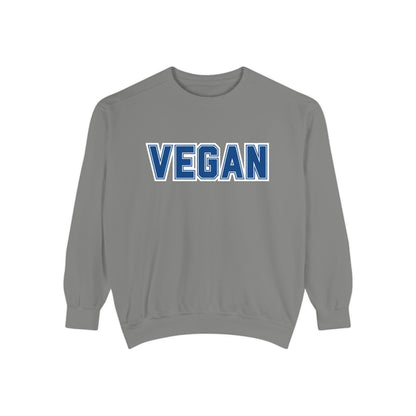 Vegan Text Collegiate Sweatshirt | Bold Varsity Graphic Crewneck | Plant Based Apparel