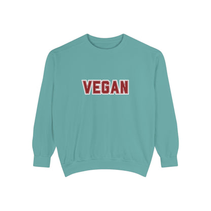 Vegan Lettering Sweatshirt | Bold Collegiate Graphic Crewneck | Plant Based Graphic Shirt | Unisex Varsity Style