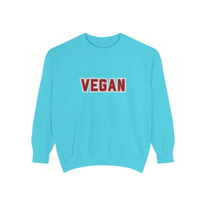 Vegan Lettering Sweatshirt | Bold Collegiate Graphic Crewneck | Plant Based Graphic Shirt | Unisex Varsity Style