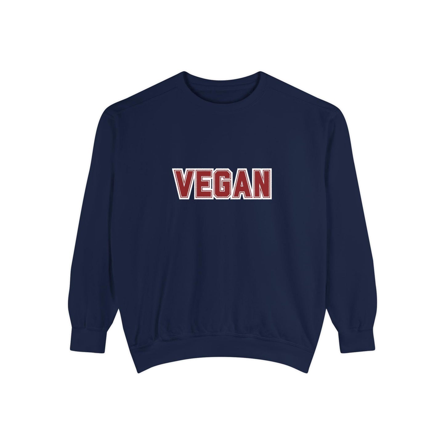 Vegan Lettering Sweatshirt | Bold Collegiate Graphic Crewneck | Plant Based Graphic Shirt | Unisex Varsity Style