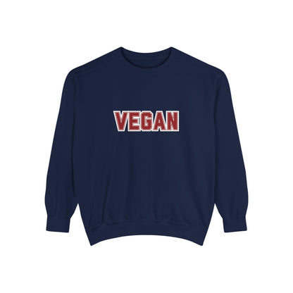 Vegan Lettering Sweatshirt | Bold Collegiate Graphic Crewneck | Plant Based Graphic Shirt | Unisex Varsity Style